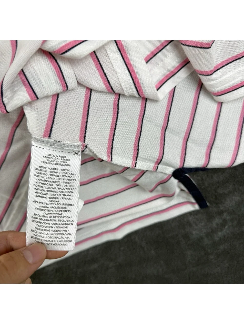 Polo Ralph Lauren Polo Shirt Pro Fit White Pink Striped Golf MenL Clubhouse Prep